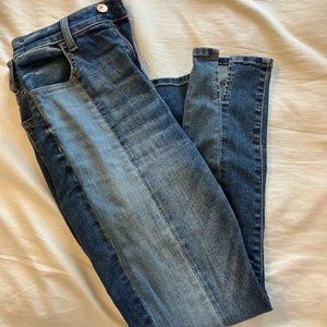 Split Two-Toned American Eagle Size 4 Highest Rise Jegging Crop